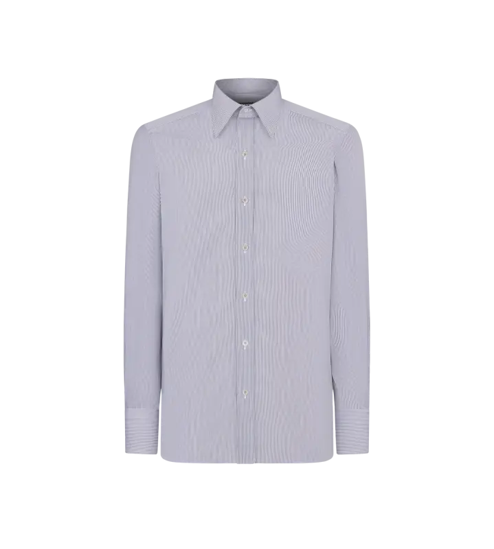 TINY STRIPE SLIM FIT SHIRT WHITE & LIGHT GREY online